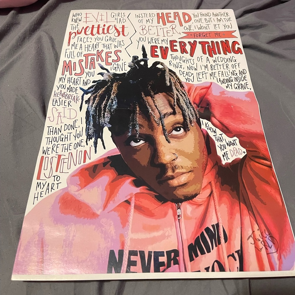 juice wrld signed poster